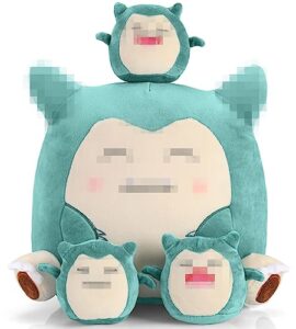 reinbow 10inch stuffed animal with 3 baby plush toys plushies in her tummy, anime plushies throw pillow for boys girls fans, birthday gifts, sofa decor