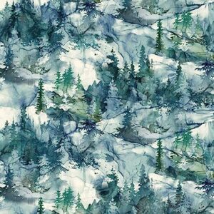 Northern Peaks Dense Forest DP25168 48 Cotton Fabric by Northcott BTY