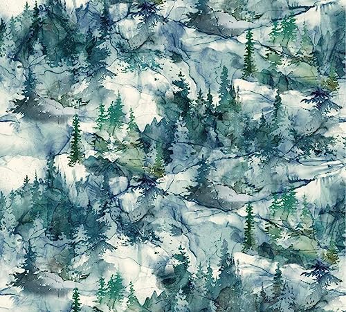 Northern Peaks Dense Forest DP25168 48 Cotton Fabric by Northcott BTY