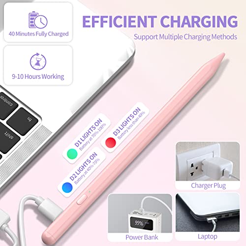 Stylus Pens for Touch Screens, Rechargeable Universal Stylus Pen with Magnetic Adsorption Design, Compatible with iPhone/iPad/Mini/Air/Android/Tablet and Other Touch Screens Devices