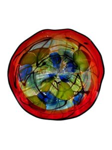 dale tiffany 13107av-d12 valente hand blown art glass wall decor, multicolor, 12" diameter