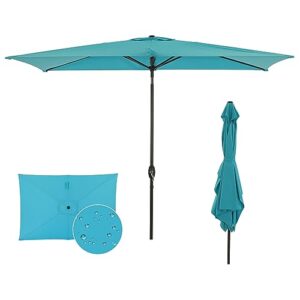 mondawe outdoor patio umbrella 10 x 6.5 ft rectangular market umbrella with tilt and crank aluminum commercial table umbrella for pool backyard balcony