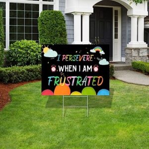 I Persevere When I'am Frustrated Yard Signs 18x24 Inch Welcome Back Banner Yard Sign Yard Signs with Stakes 18x24 2-Sided Print for Lawn Outdoor Decoration Heavy Duty Rust