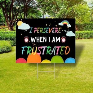 I Persevere When I'am Frustrated Yard Signs 18x24 Inch Welcome Back Banner Yard Sign Yard Signs with Stakes 18x24 2-Sided Print for Lawn Outdoor Decoration Heavy Duty Rust