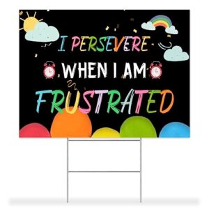 I Persevere When I'am Frustrated Yard Signs 18x24 Inch Welcome Back Banner Yard Sign Yard Signs with Stakes 18x24 2-Sided Print for Lawn Outdoor Decoration Heavy Duty Rust