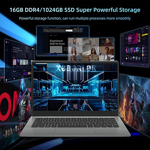 jumper 14" Laptop, 24GB LPDDR4X RAM, 1024GB NVMe SSD, 3.6GHz Intel Core i5 CPU, Full HD IPS Display, Windows 11 Laptops Computer with 4 Stereo Speakers, USB3.0*3, Type-C, Cooling Fan, 51.3WH, Metal.