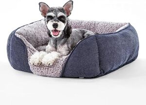 aiperro dog beds for small dogs 25 * 21in, dog bed small size dog washable, orthopedic dog bed indoor, sofa bed soft sleeping puppy dog beds breathable cuddler pet bed with anti-slip bottom