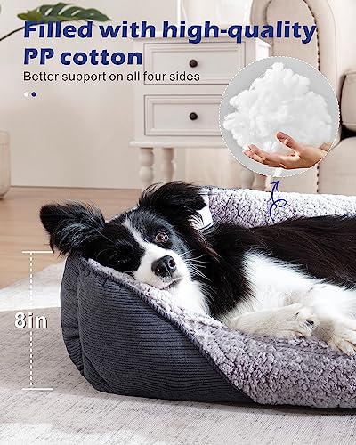 AIPERRO Dog Beds for Small Dogs 25 * 21In, Dog Bed Small Size Dog Washable, Orthopedic Dog Bed Indoor, Sofa Bed Soft Sleeping Puppy Dog Beds Breathable Cuddler Pet Bed with Anti-Slip Bottom