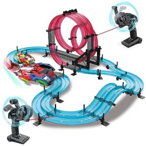 losbenco slot car race track sets for boys and kids, dual racing game toy with 2 slot cars and controllers, race track toy gifts for boys and girls ages 6 7 8-12
