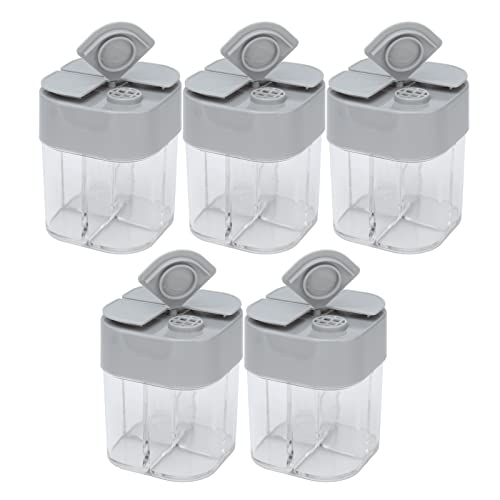 4 In 1 Spice Container Barbecue 5 Series Seasoning Fan Kitchen Lid Shaker Press Lid with Dispenser Barbecue Seasoning Jar Rotation Compartment Design Storage Box Seasoning Box Pepper Shakers