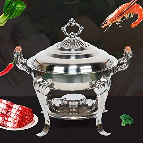 Cutycaty Chafing Dish Buffet Set Stainless Steel Roll Top, Heat Container Food Warmer Round Dish Set, Round Warming Container Dinner Serving Buffet Warmer Fits Weddings Buffets