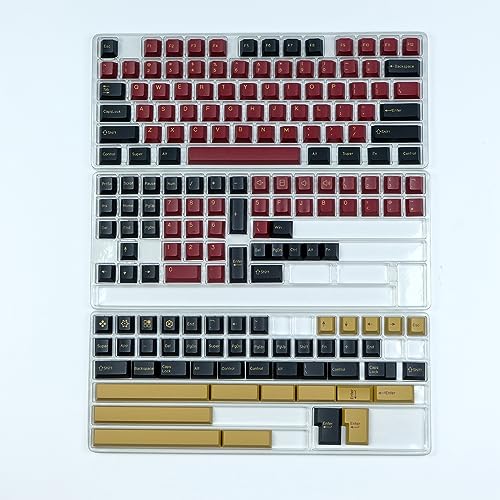 175 Keys Red Samurai Keycaps PBT Double Shot Cherry Profile Keycap for Cherry Mx Switches ISO ANSI Layout Mechanical Keyboard