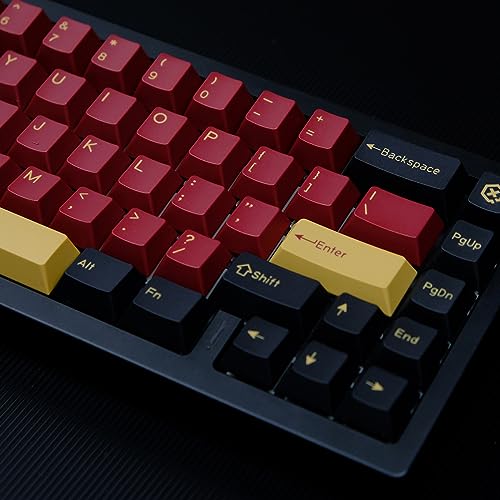 175 Keys Red Samurai Keycaps PBT Double Shot Cherry Profile Keycap for Cherry Mx Switches ISO ANSI Layout Mechanical Keyboard