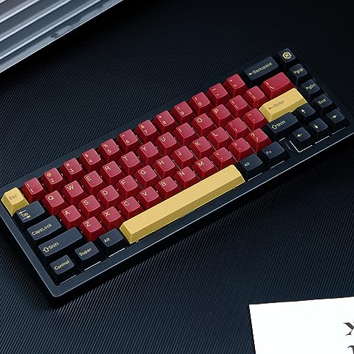 175 Keys Red Samurai Keycaps PBT Double Shot Cherry Profile Keycap for Cherry Mx Switches ISO ANSI Layout Mechanical Keyboard