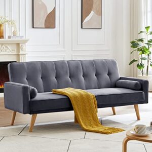 Tufted Upholstered Futon Sofa Daybed Modern Convertible Loveseat Sofa & Couch Soft Convenient Nap Sleeper Couch Bed for Home Office Apartment Furniture Sets