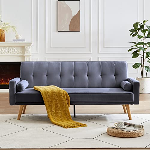 Tufted Upholstered Futon Sofa Daybed Modern Convertible Loveseat Sofa & Couch Soft Convenient Nap Sleeper Couch Bed for Home Office Apartment Furniture Sets