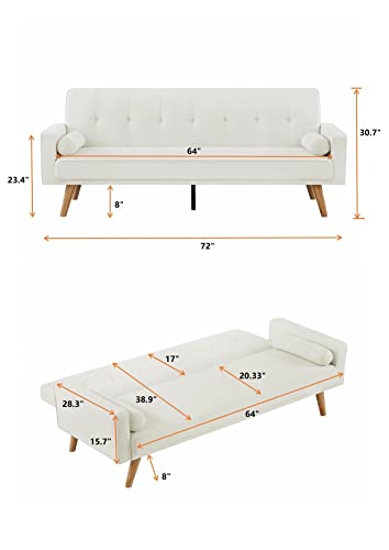 Tufted Upholstered Futon Sofa Daybed Modern Convertible Loveseat Sofa & Couch Soft Convenient Nap Sleeper Couch Bed for Home Office Apartment Furniture Sets