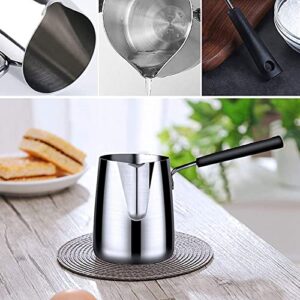 Udavivi Sauce Pan - Turkish Coffee Pot - Seafood Boil Pot - Saucepans - Turkish Coffee Pot 600ml Stainless Steel Glossy Surface High Temperature Resistant Easy to Clean Butter Warmer