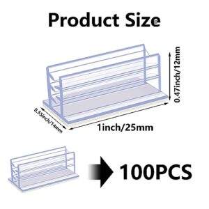YHNTGB 100 PCS Self Adhesive Sneeze Guard Holder Acrylic Panels Holder Glass Sign Stands for Fastening and Lining up Plexiglass Panels Acrylic Sheets Tags Cards Receipts Photos