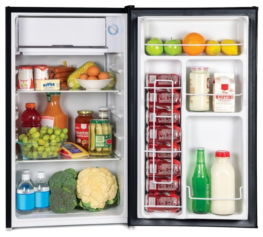 Igloo IRF32PL6A 3.2 Cu.Ft. Single Door Compact Refrigerator with Freezer, Slide Out Glass Shelf, Perfect for Homes, Offices, Dorms, Platinum