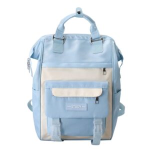 uivxxud aesthetic backpack cute kawaii - waterproof nylon double shoulder bag (blue)