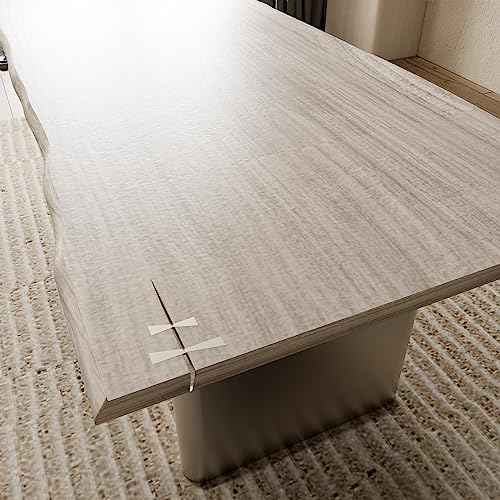 HomSof White Washed 79 Inches Live Edge Premium Dining Table, 1 Piece