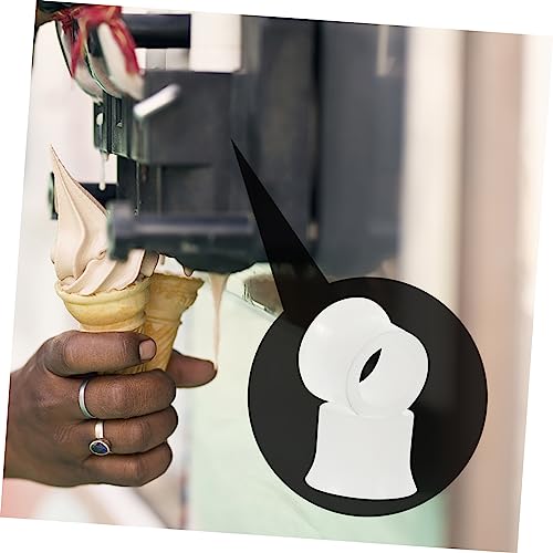 OFFSCH 2pcs Ice Cream Silica Gel White Repair Parts for Ice Cream Makers Ice Cream Machine Supply Ice Cream Maker Replace Silicone Ring Supplies Apron Accessories Portable Cover