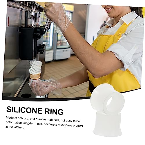 GANAZONO 2Pcs ice Cream Sealing Ring ice Cream Machine Part ice Cream Machine Silicone Ring ice Cream Accessories Store Supplies Silica Gel Soft Serve ice Cream Machine Multifunction White