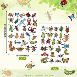 Jetec 1040 Pcs Bug Stickers for Kids Insect Stickers Butterfly Scrapbook Stickers for Boys Girls Water Bottle Laptop Book