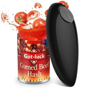 one touch electric can opener, hands free automatic can openers fit different cans with no sharp edges for kitchen, food safe battery can opener kitchen essential