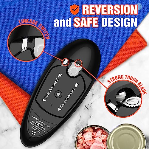 One Touch Electric Can Opener, Hands Free Automatic Can Openers Fit Different Cans with No Sharp Edges for Kitchen, Food Safe Battery Can Opener Kitchen Essential