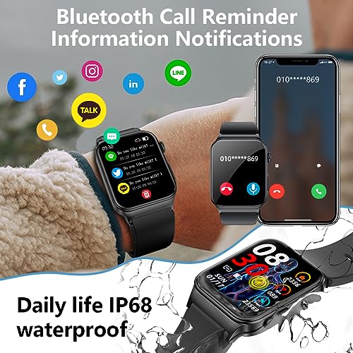 Blood Health Monitor Smart Watch for iPhone Android Bluetooth Calling 2023 Upgraded Non-invasive Blood Sugar Test Smartwatchs Men Women with Heart Rate Blood Oxygen Pressure HRV Fitness Tracker Watch