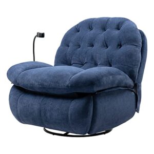 yi danica recliner chair with massage rocker swivel heated modern ergonomic lounge 360 degree single sofa seat living room sponge filling usb charge port