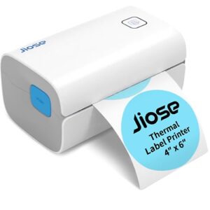 jiose thermal label printer - 4x6 label printer for small business shipping packages - one-click printing on windows mac chrome systems,support usps shopify ebay etc (gray)
