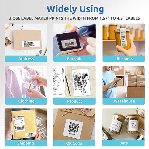 Jiose Thermal Label Printer - 4x6 Label Printer for Small Business Shipping Packages - One-Click Printing on Windows Mac Chrome Systems,Support USPS Shopify Ebay etc (Gray)