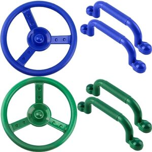 restroma 6 pcs playground accessories swingset steering wheel plastic priate ship steering wheel playground safety handles for kids outdoor wood backyard treehouse playhouse