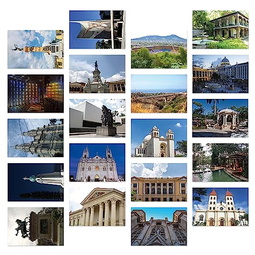 Dear Mapper El Salvador City Landscape Postcards Pack 20pc/Set Postcards From Around The World Greeting Cards for Business World Travel Postcard for Mailing Decor Gift