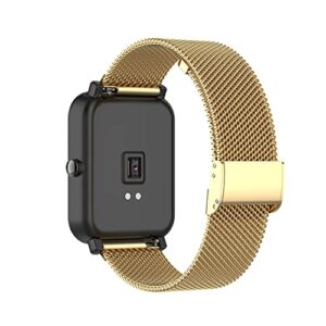 chofit metal mesh stainless steel loop compatible with milouz idw19 watch band for women&men wristbands bracelet adjustable band strap replacement bands for milouz idw19 smartwatch (gold)