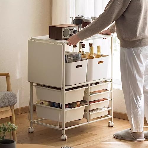 SNKOURIN Kitchen Island Cart on Wheels, Rolling Kitchen Cart with Wine Rack and Storage Drawer, Coffee Station Small Kitchen Cart for Kitchen, Dining Living Room, White