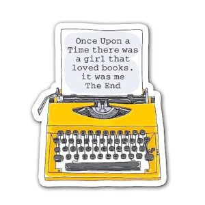 akira once upon a time typewriter stickers, water assistant vinyl bookish decals for water bottles laptops phone, humor book gifts decorations, kindle stickers, booktok gifts, book stickers reading
