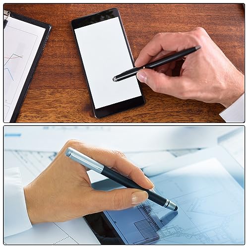 MECCANIXITY Ballpoint Pen with Stylus Tip 3 in 1 Ink Pen & Fine Point Disc & Fiber Tips Magnetic Stylus Pens for All Capacitive Touch Screens Universal, Blue