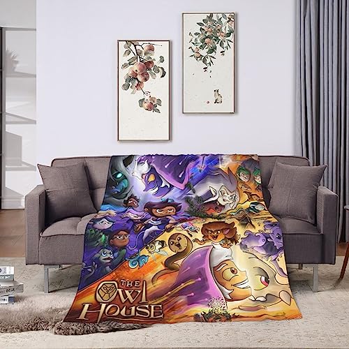 The Owl Anime House Flannel Throw Blanket Fleece Soft Cozy Warm Blanket for Bed Living Room Couch Sofa Air Conditioning Blankets 50"x40"