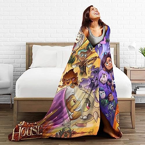 The Owl Anime House Flannel Throw Blanket Fleece Soft Cozy Warm Blanket for Bed Living Room Couch Sofa Air Conditioning Blankets 50"x40"