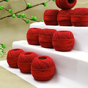 S2J Crochet Set of 10 Pcs Cotton Thread Knitting Ball Embroidery Tatting Yarn