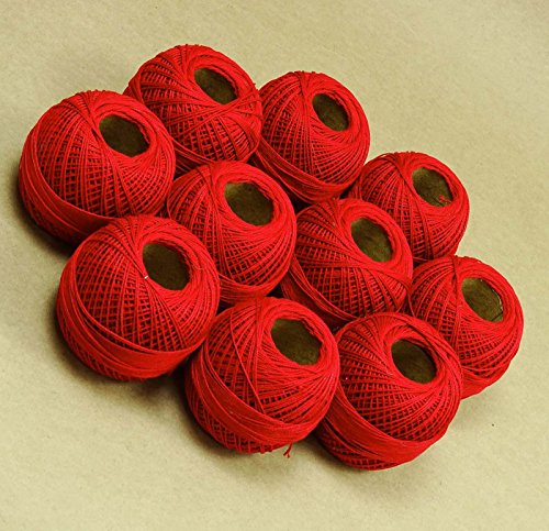 S2J Crochet Set of 10 Pcs Cotton Thread Knitting Ball Embroidery Tatting Yarn