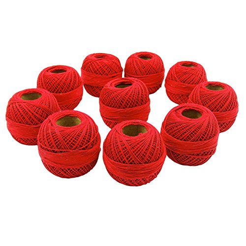 S2J Crochet Set of 10 Pcs Cotton Thread Knitting Ball Embroidery Tatting Yarn