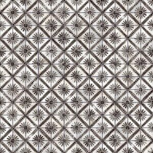 SomerTile FPEHMMKBK Harmonia Kings Marrakech Black 13" x 13" Ceramic Floor and Wall Tile, White