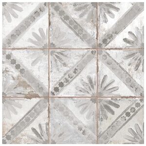 somertile fpehmmkgr harmonia kings marrakech grey 13" x 13" ceramic floor and wall tile, white