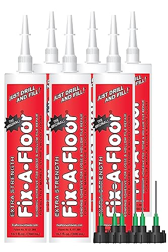 The Original Award Winning Fix-A-Floor Micro Syringe Adapter Pro Pack (6) For Loose & Hollow Flooring Repair. The Micro Syringe Injector should only be used in grout lines less than 1/8”