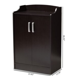 CLoxks Shoes Cabinet Brown Shoe Cabinet ，One Convenient top Shelf，Assembly Required， Entry Foyer Cabinet entryway Show Cabinet